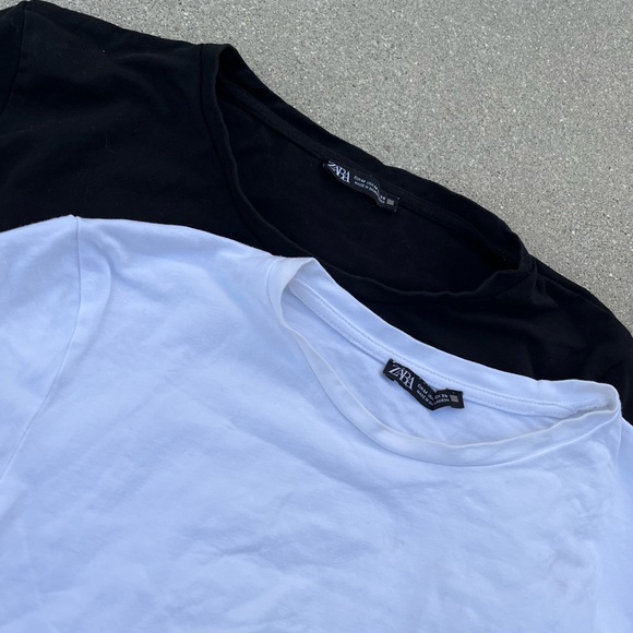 2 pc bundle of Zara basic T shirts - Picture 1 of 5